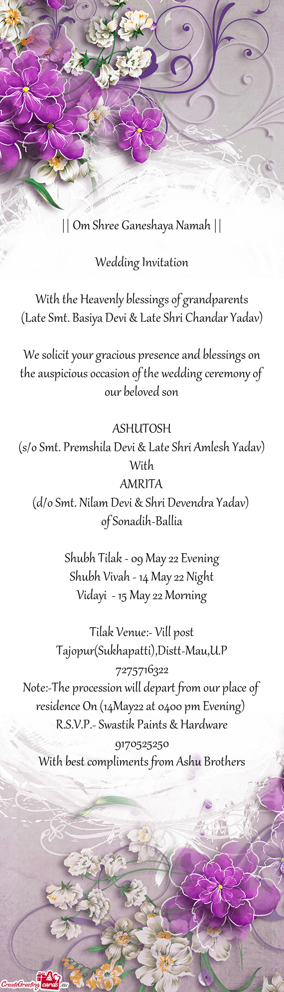 (s/o Smt. Premshila Devi & Late Shri Amlesh Yadav)