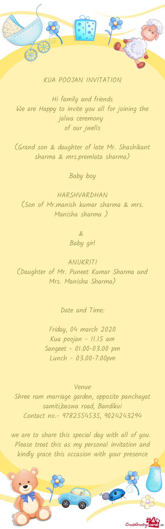 (Son of Mr.manish kumar sharma & mrs. Manisha sharma )