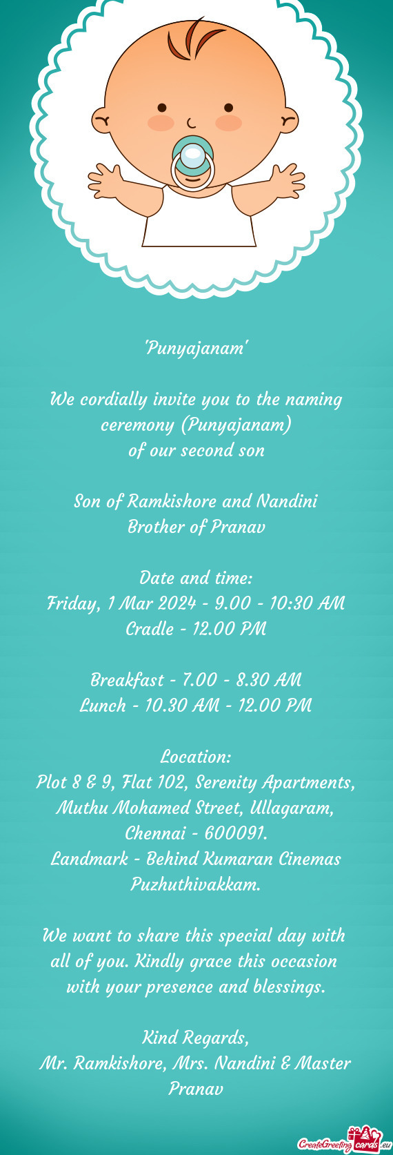 Son of Ramkishore and Nandini