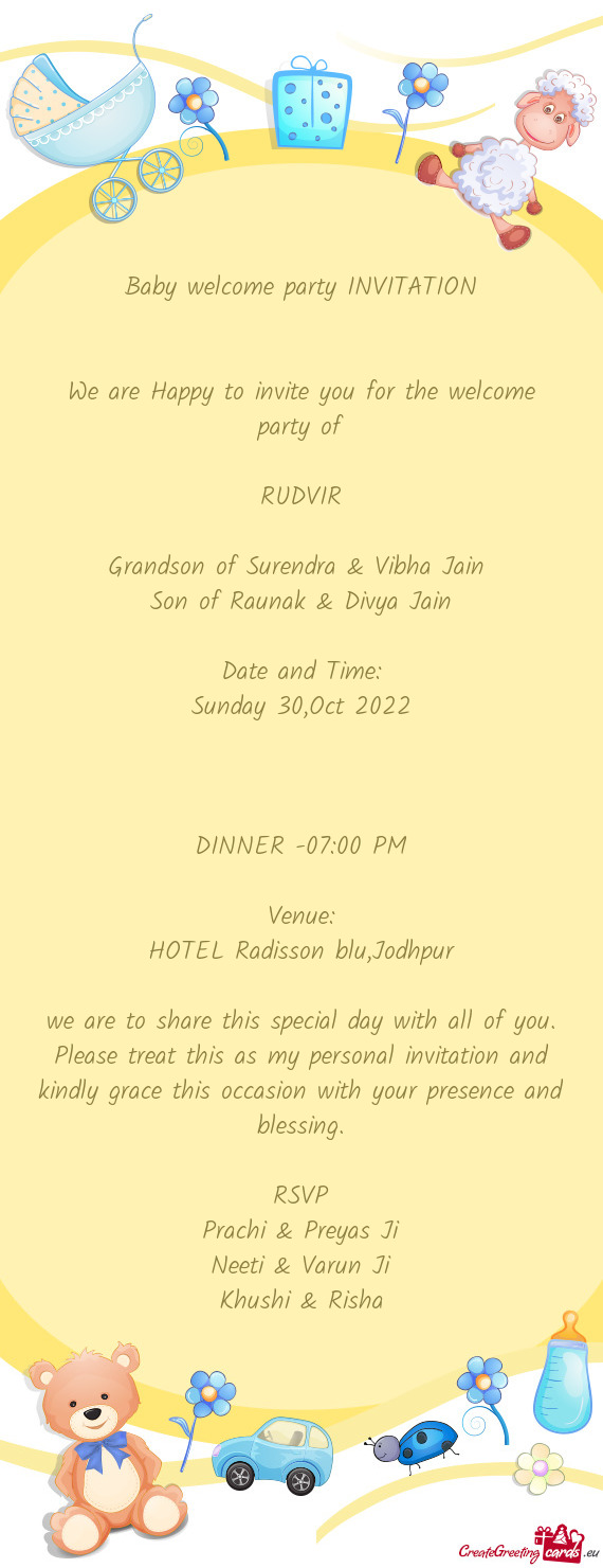 Son of Raunak & Divya Jain