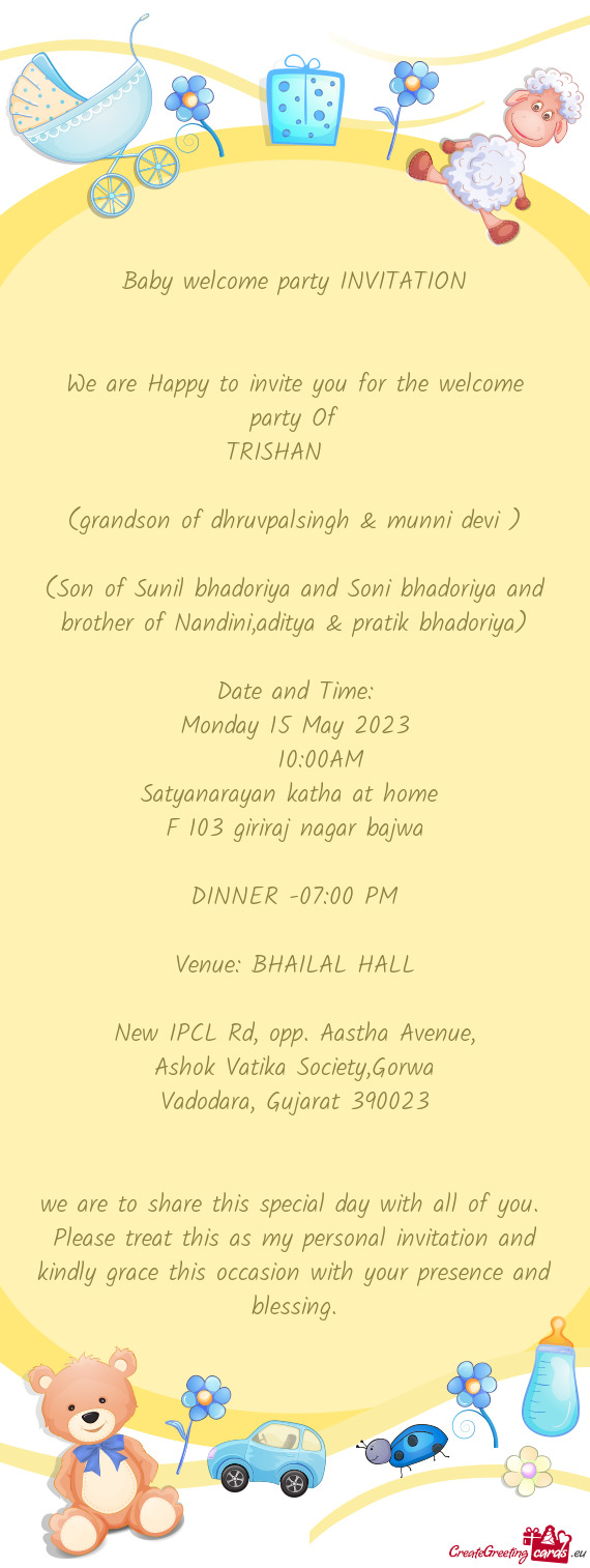 (Son of Sunil bhadoriya and Soni bhadoriya and brother of Nandini,aditya & pratik bhadoriya)