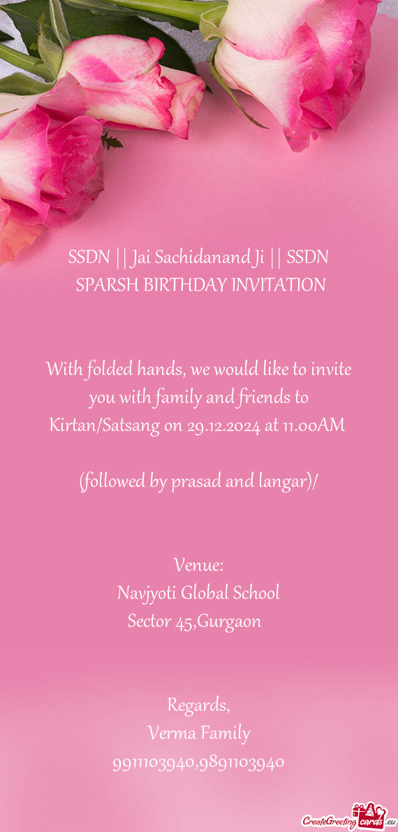 SPARSH BIRTHDAY INVITATION