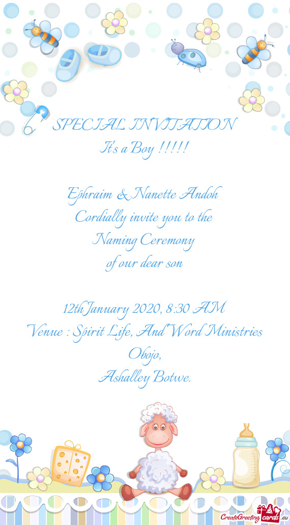 SPECIAL INVITATION
 It