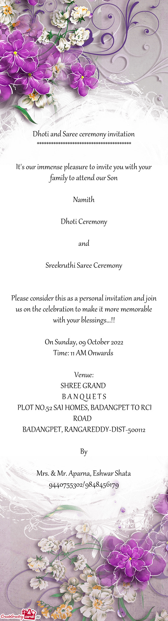 Sreekruthi Saree Ceremony