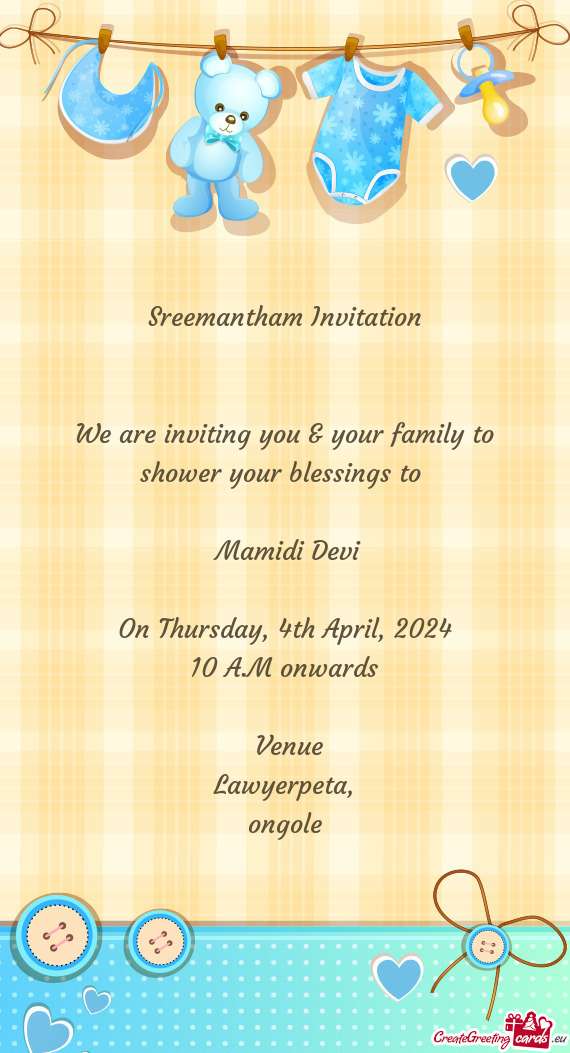 Sreemantham Invitation