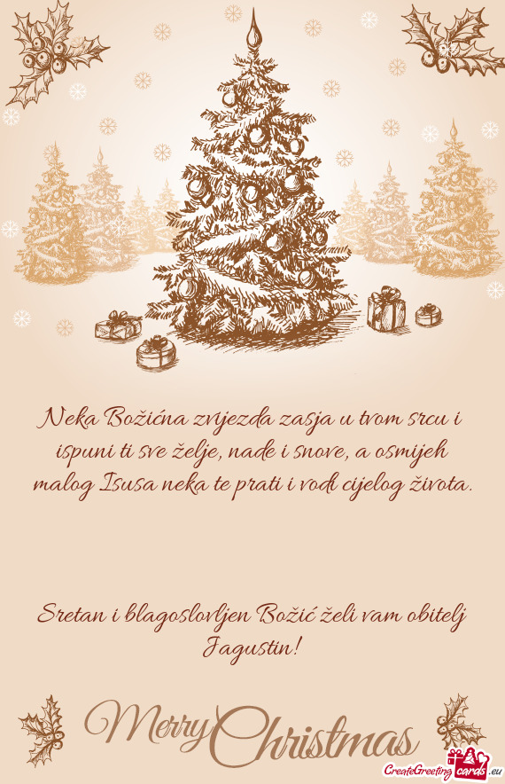 Sretan i blagoslovljen Božić želi vam obitelj Jagustin