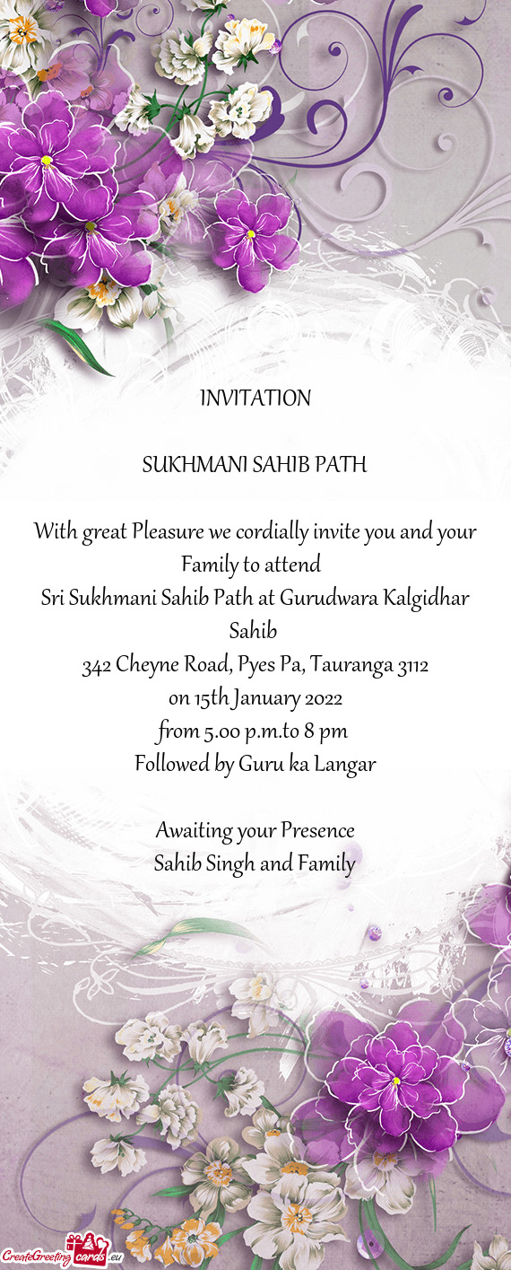 Sri Sukhmani Sahib Path at Gurudwara Kalgidhar Sahib