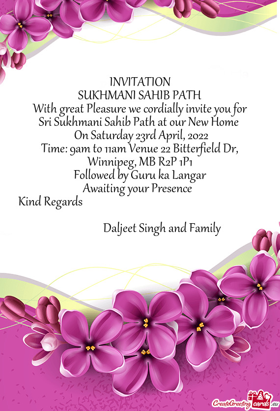 Sri Sukhmani Sahib Path at our New Home
