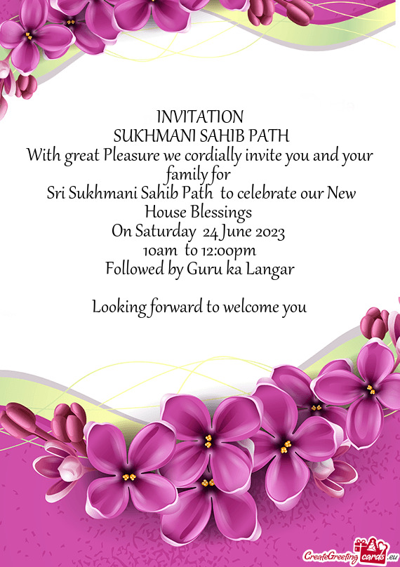Sri Sukhmani Sahib Path to celebrate our New House Blessings