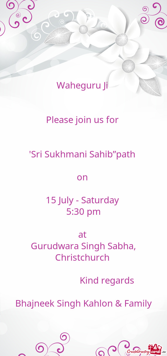 "Sri Sukhmani Sahib”path