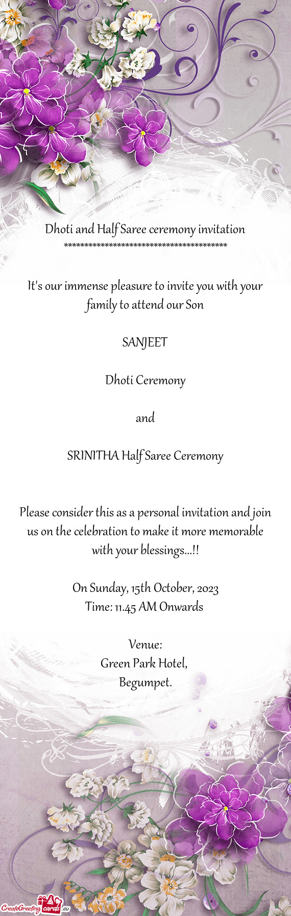 SRINITHA Half Saree Ceremony