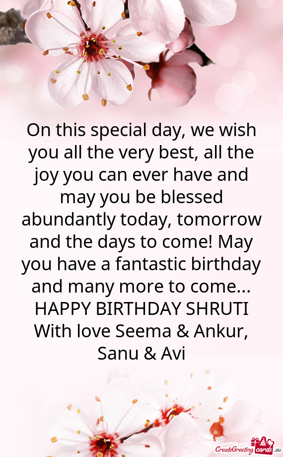 Ssed abundantly today, tomorrow and the days to come! May you have a fantastic birthday and many mor