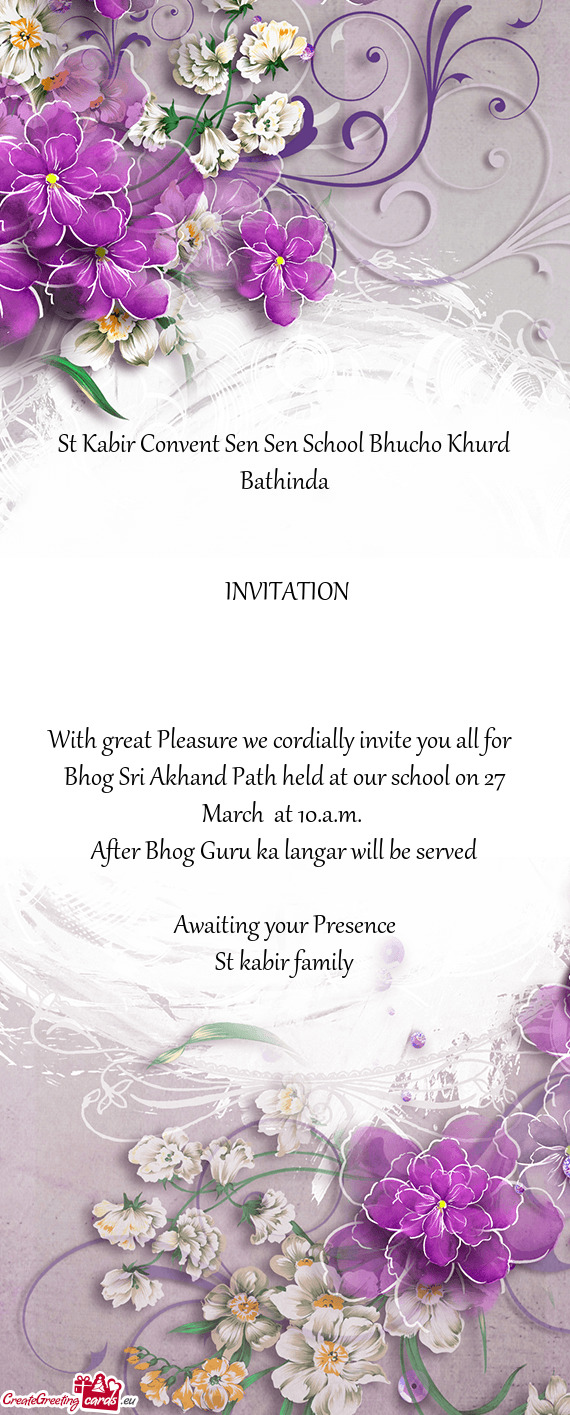 St Kabir Convent Sen Sen School Bhucho Khurd Bathinda