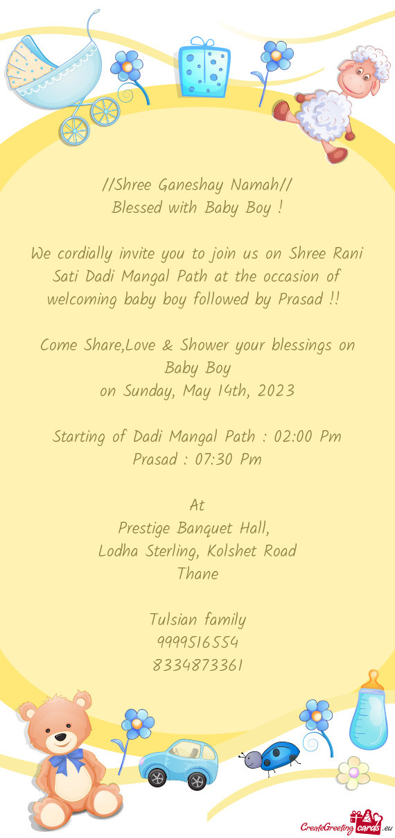 Starting of Dadi Mangal Path : 02:00 Pm
