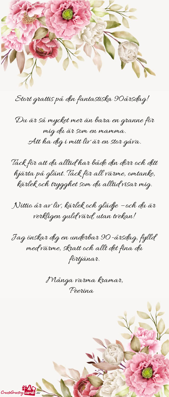 Stort grattis på din fantastiska 90årsdag! ❤️