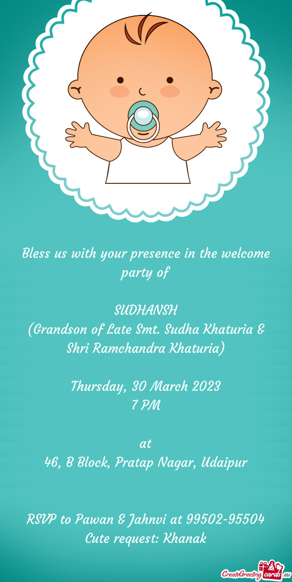 Sudha Khaturia & Shri Ramchandra Khaturia) Thursday