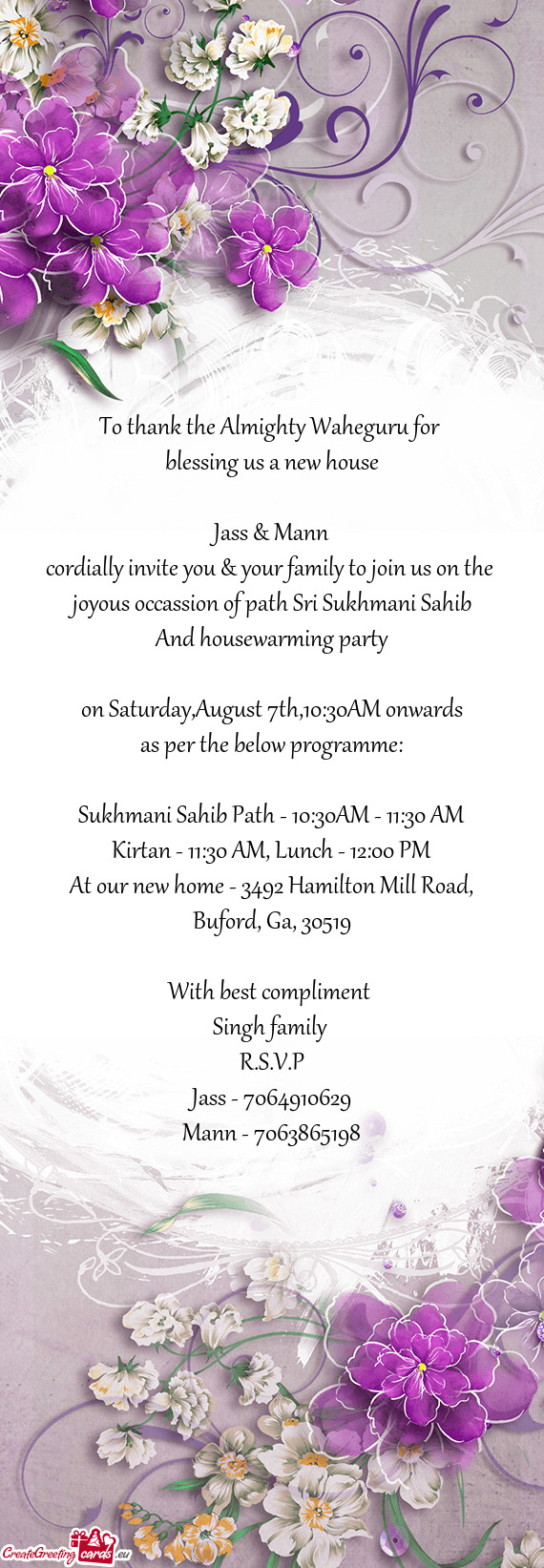 Sukhmani Sahib Path - 10:30AM - 11:30 AM