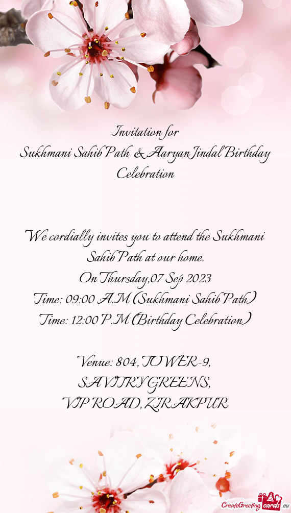 Sukhmani Sahib Path & Aaryan Jindal Birthday Celebration