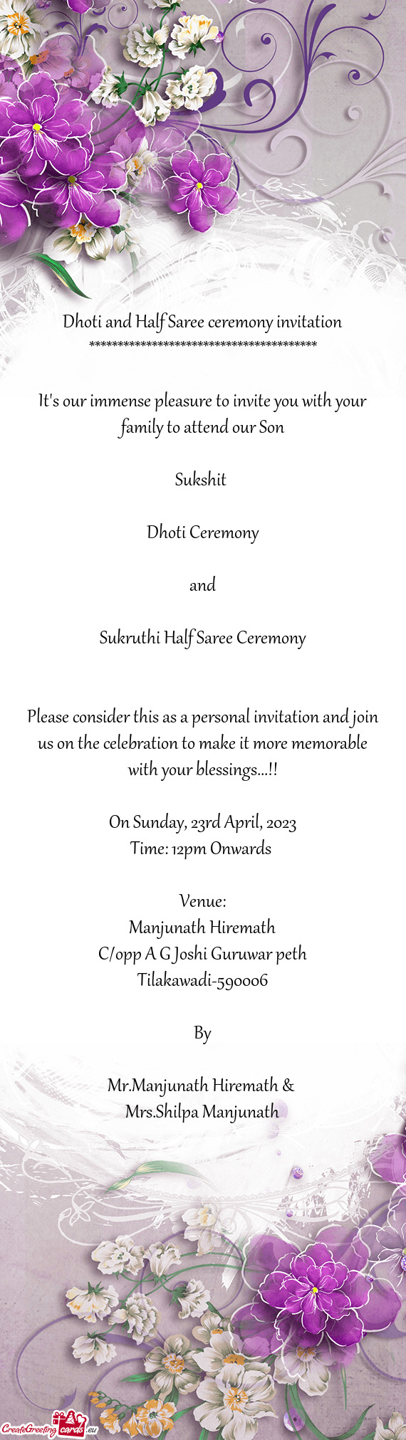 Sukruthi Half Saree Ceremony