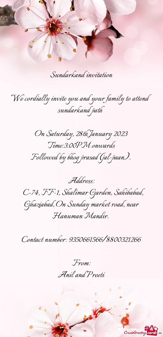 Sundarkand invitation
