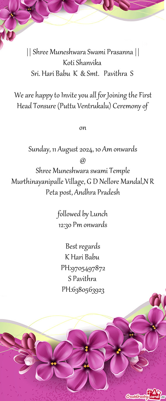 Sunday, 11 August 2024, 10 Am onwards