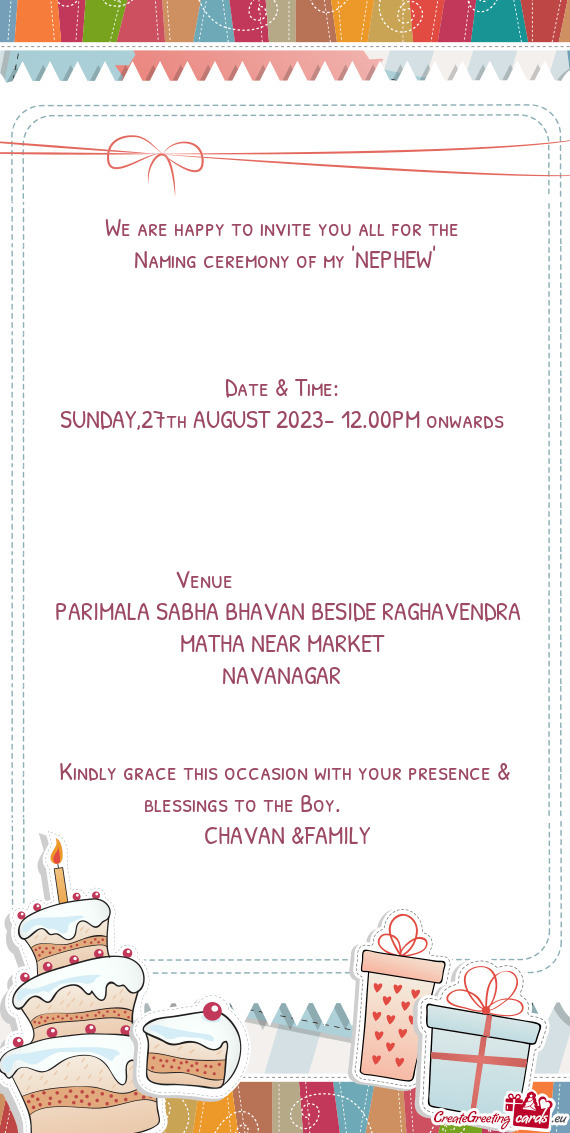 SUNDAY,27th AUGUST 2023- 12.00PM onwards