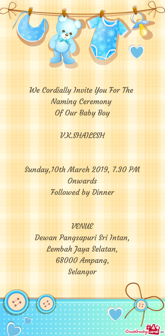 Sunday,10th March 2019, 7.30 PM Onwards