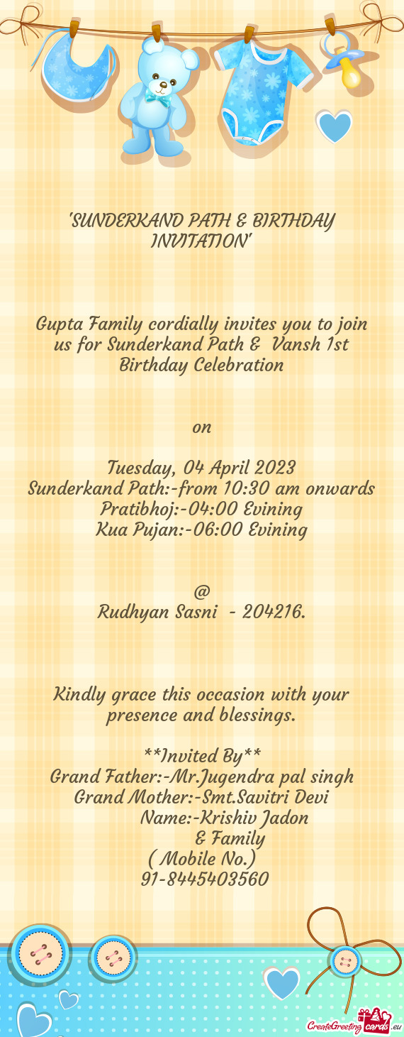 Sunderkand Path:-from 10:30 am onwards