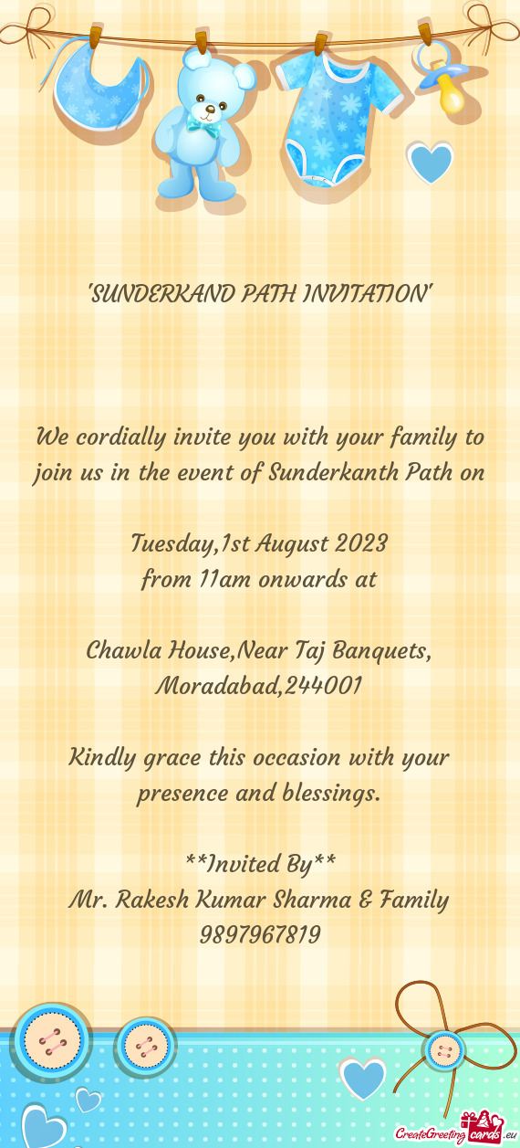 "SUNDERKAND PATH INVITATION"