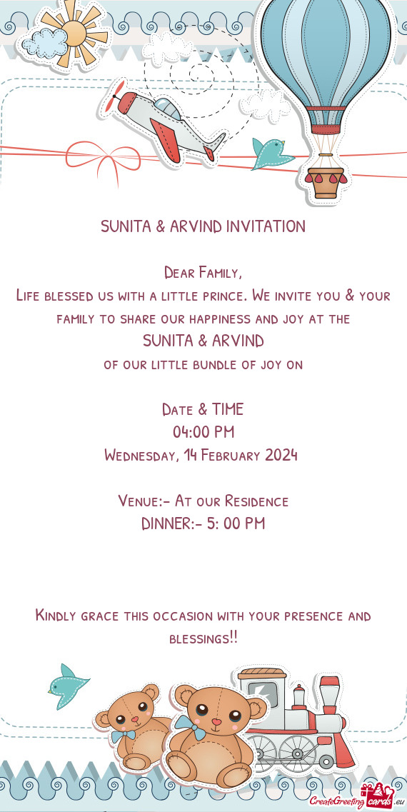 SUNITA & ARVIND INVITATION