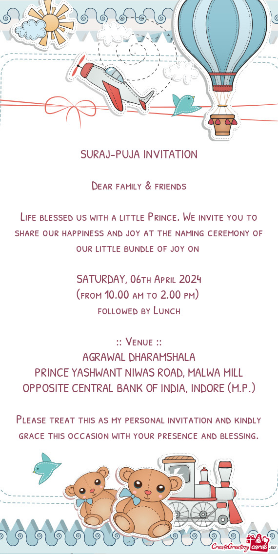 SURAJ-PUJA INVITATION