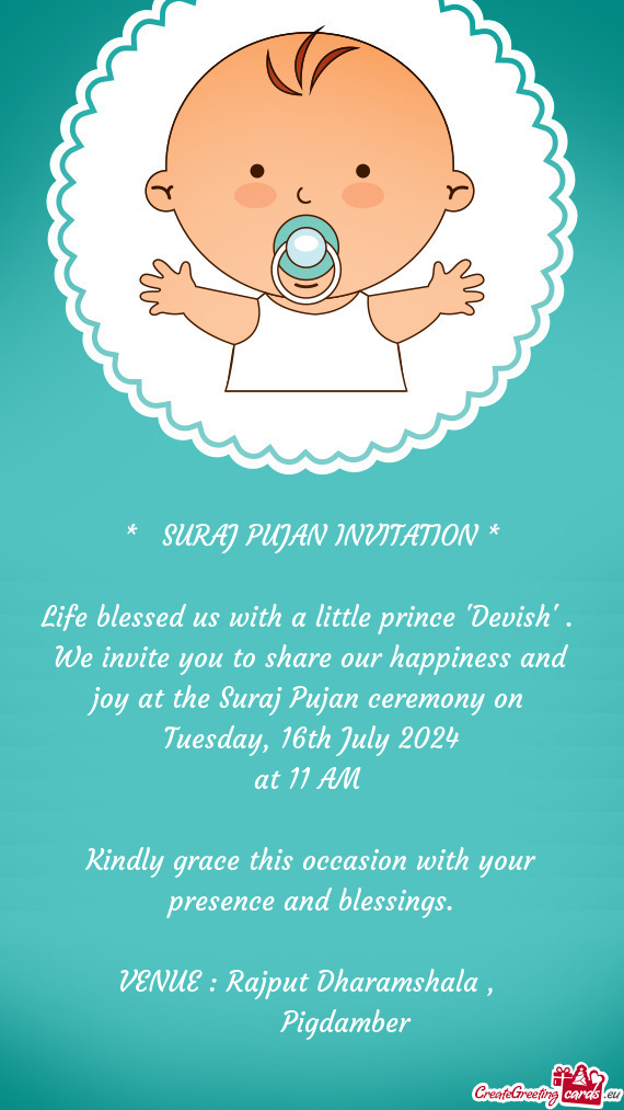 SURAJ PUJAN INVITATION