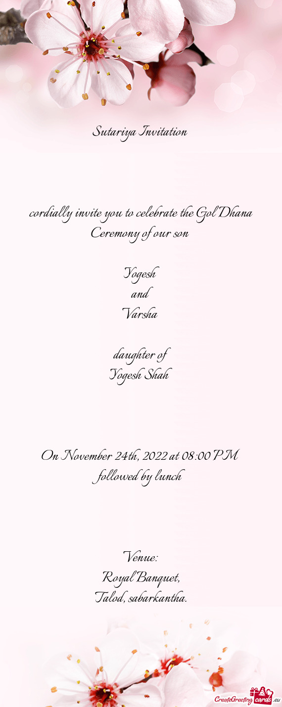 Sutariya Invitation