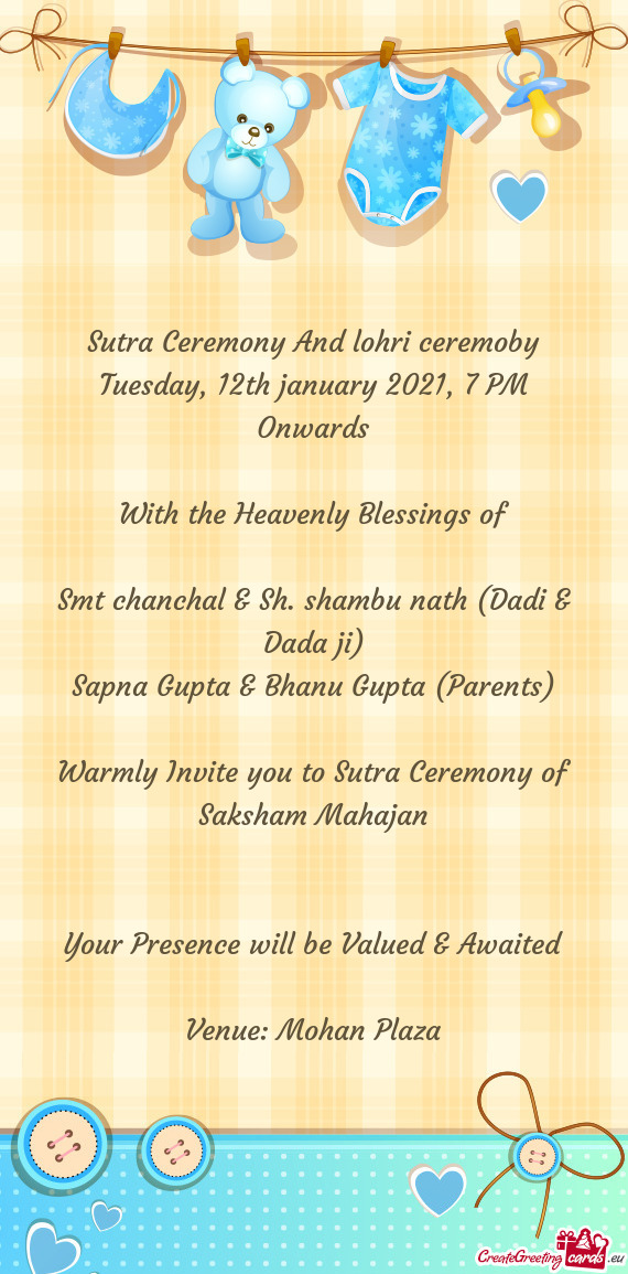 Sutra Ceremony And lohri ceremoby