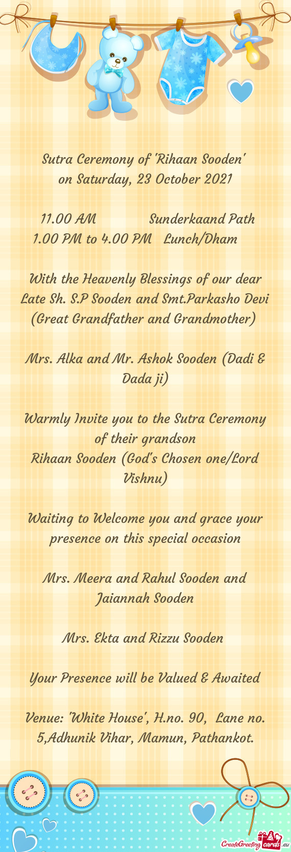 Sutra Ceremony of "Rihaan Sooden"