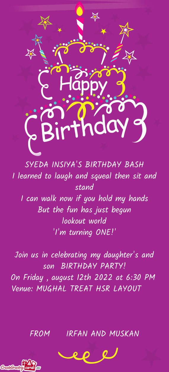 SYEDA INSIYA'S BIRTHDAY BASH