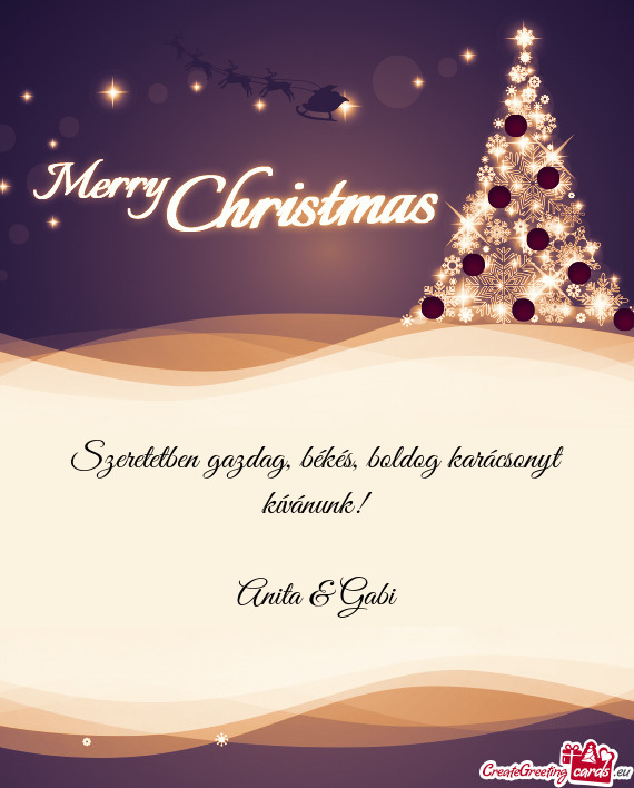 Szeretetben gazdag, békés, boldog karácsonyt kívánunk