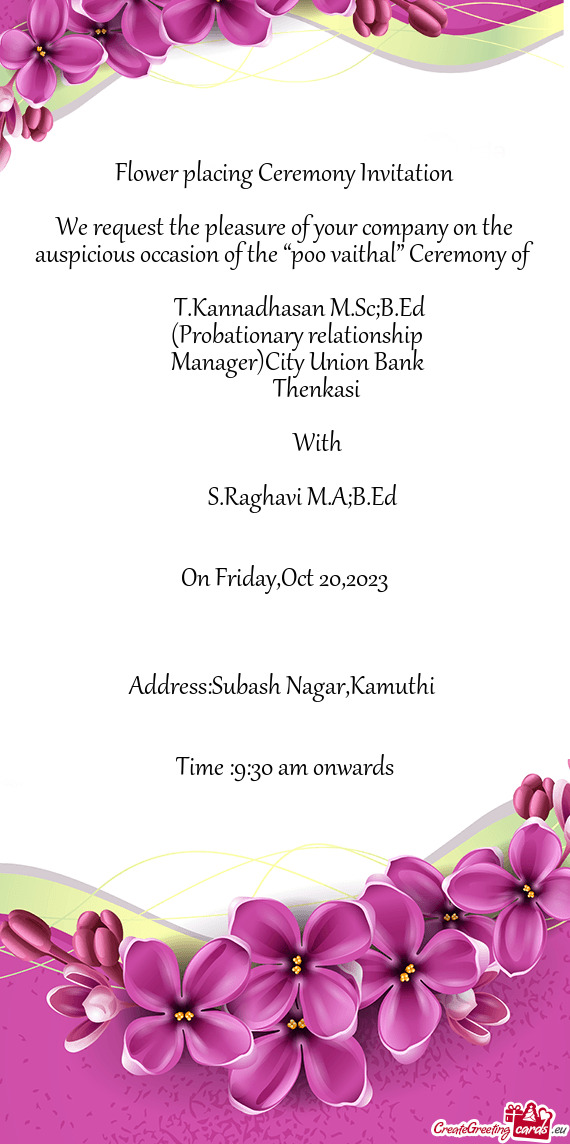 T.Kannadhasan M.Sc;B.Ed