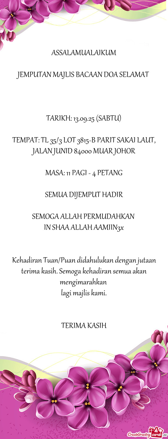 TARIKH: 13.09.25 (SABTU)
