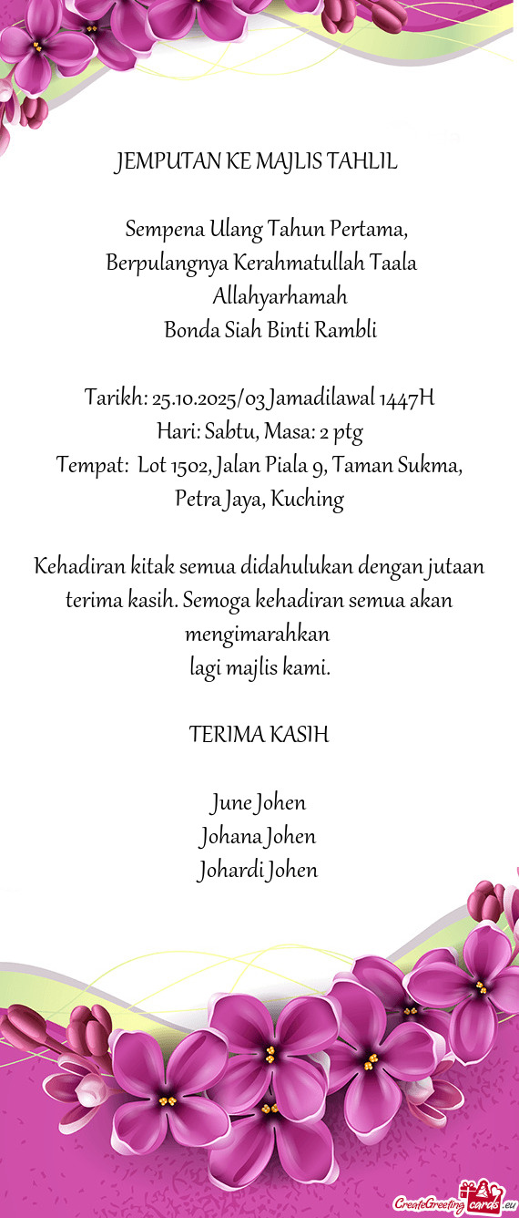 Tarikh: 25.10.2025/03 Jamadilawal 1447H