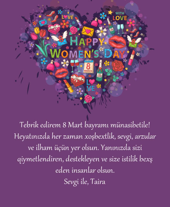 Tebrik edirem 8 Mart bayramı münasibetile