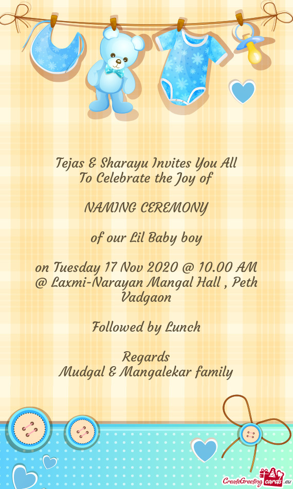 Tejas & Sharayu Invites You All