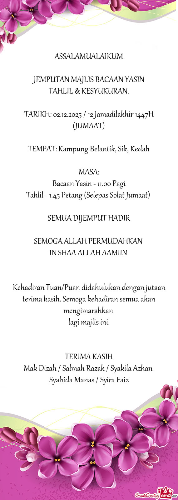 TEMPAT: Kampung Belantik, Sik, Kedah