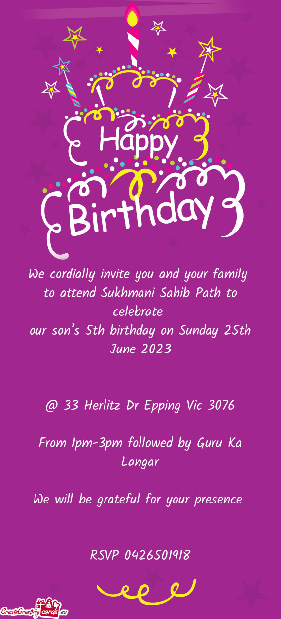 Th birthday on Sunday 25th June 2023  @ 33 Herlitz Dr Epping Vic 3076 From 1pm-3pm followed b