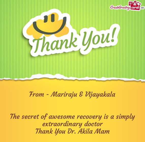 Thank You Dr. Akila Mam