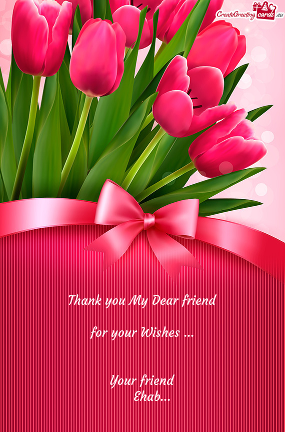 Thank you My Dear friend     for your Wishes ...      Your