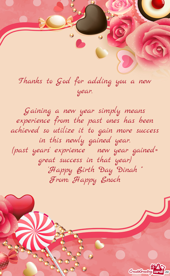 Thanks to God for adding you a new year