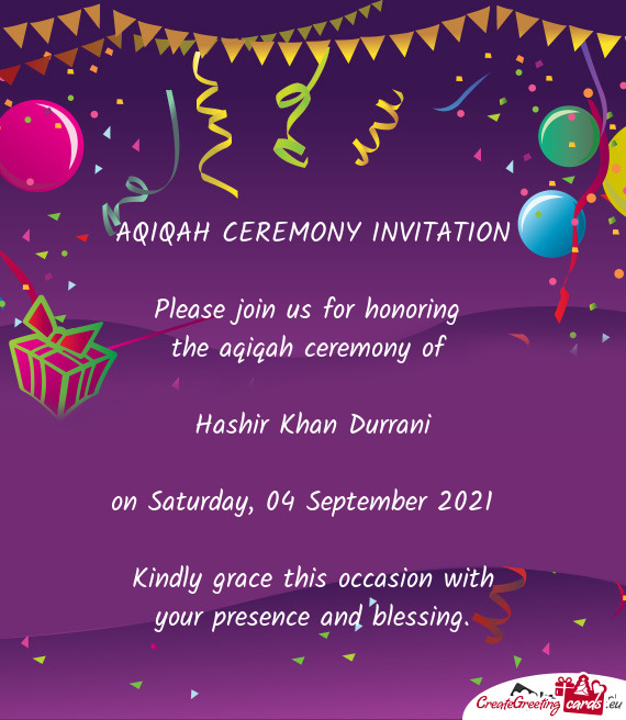 The aqiqah ceremony of