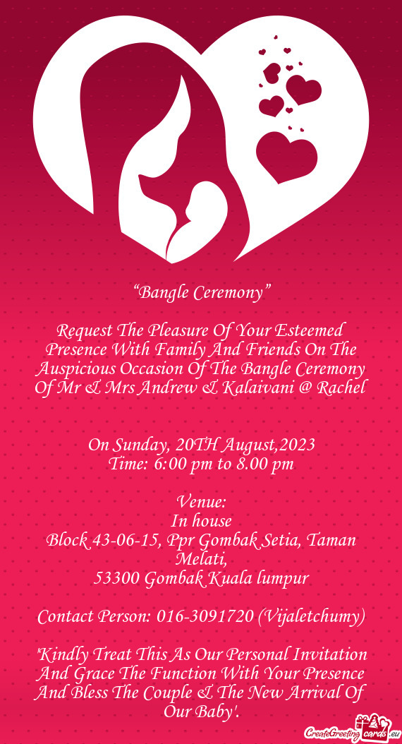 The Bangle Ceremony Of Mr & Mrs Andrew & Kalaivani @ Rachel