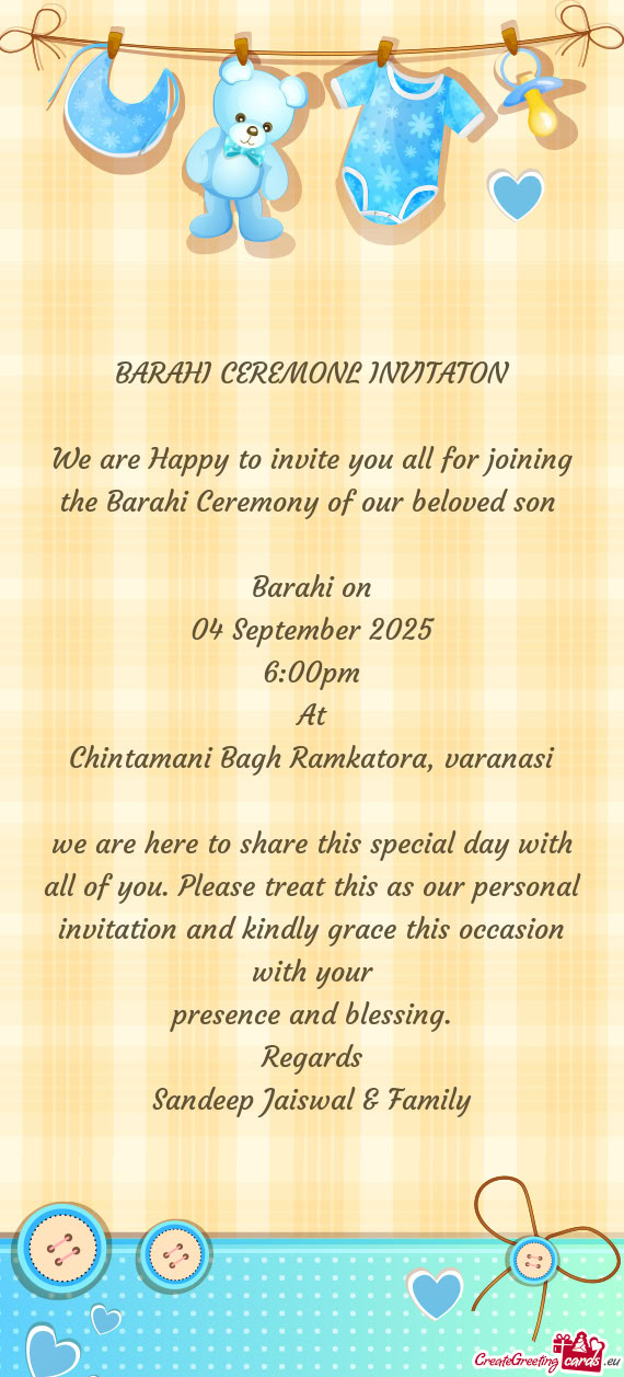 The Barahi Ceremony of our beloved son